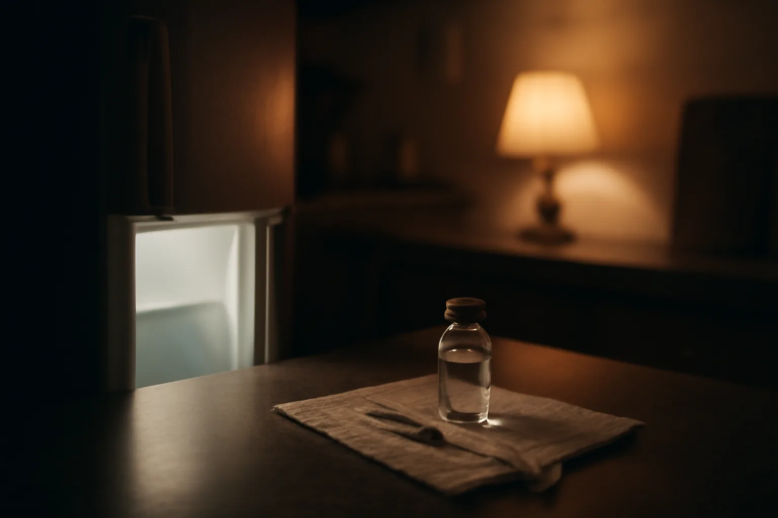 Vial and syringe on a kitchen counter representing epitalon common mistakes in home use